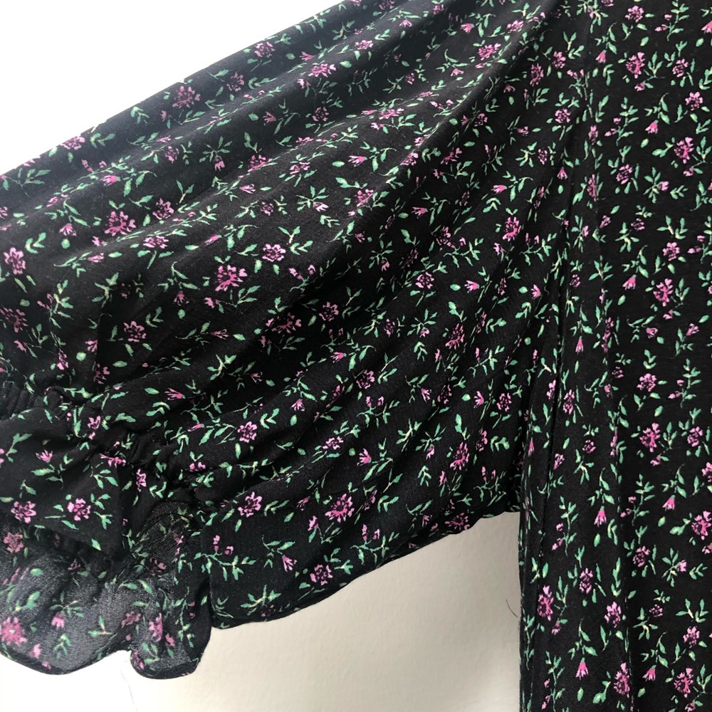 NWOT Zara Floral Mini Dress w Baloon Sleeve